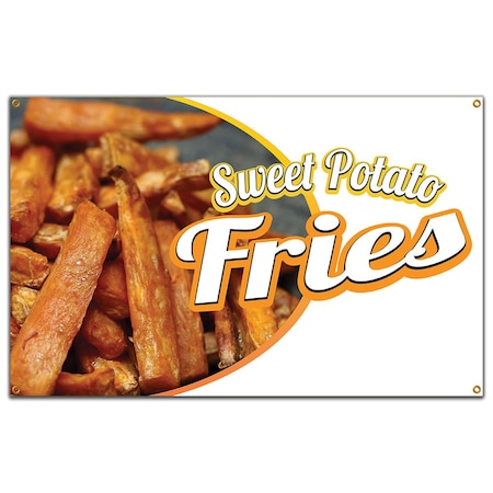 Sweet Potato Fries Banner Concession Stand Food Truck Single Sided